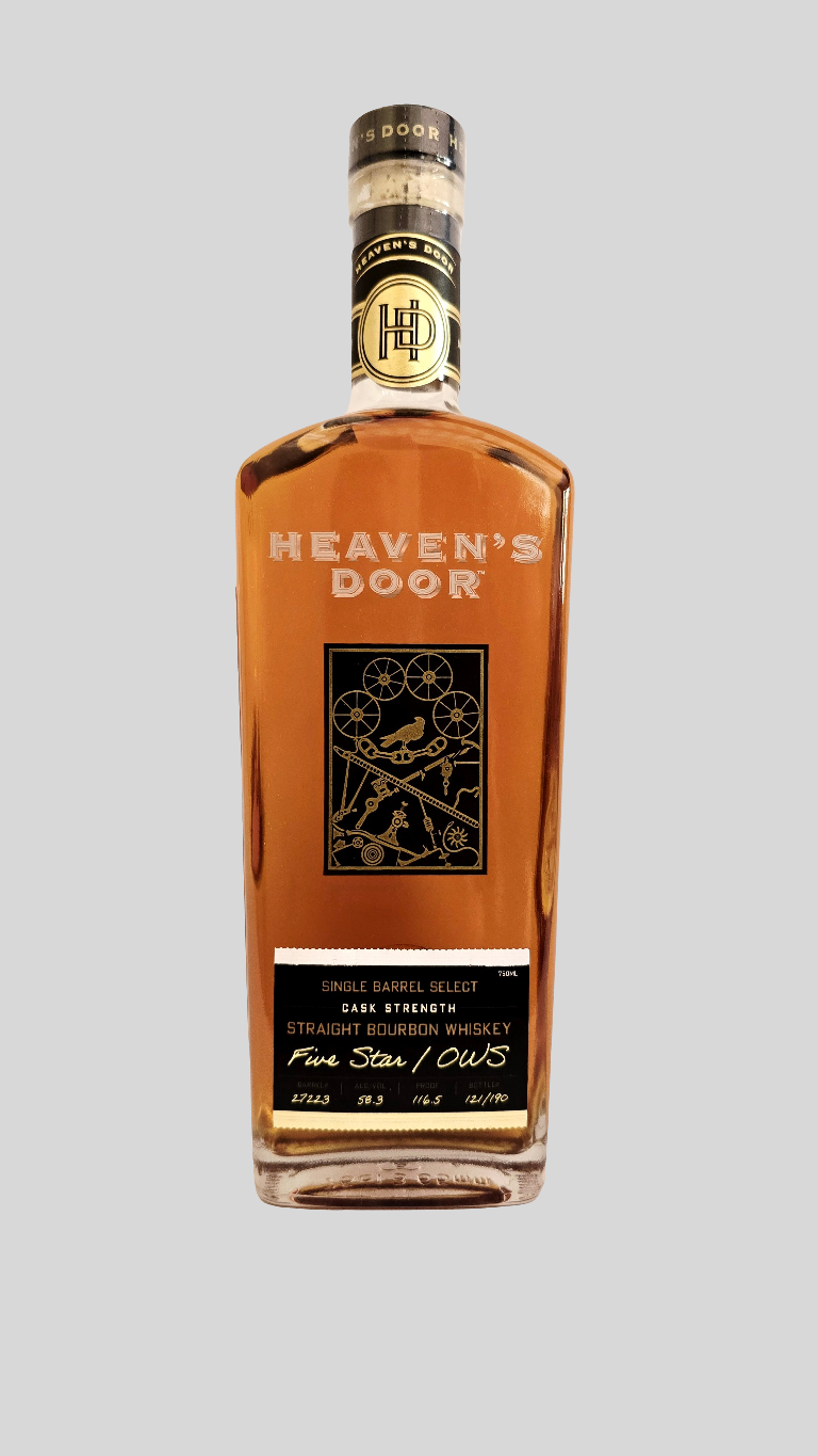 Heaven's Door Single Barrel Select "Five Star / OWS" Cask Strength Straight Bourbon Whiskey