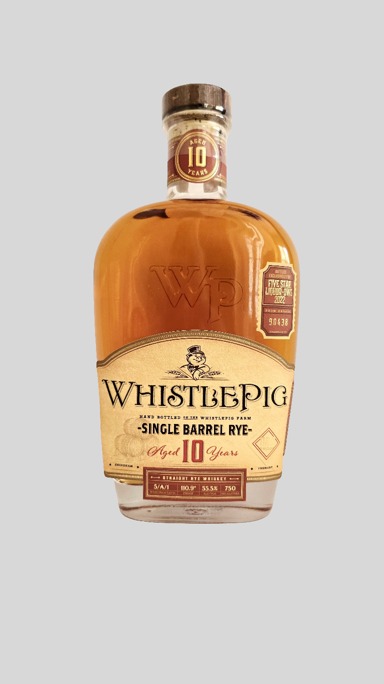 Whistle Pig Single Barrel Select "Five Star Liquor / OWS 2022" 10 Year Rye