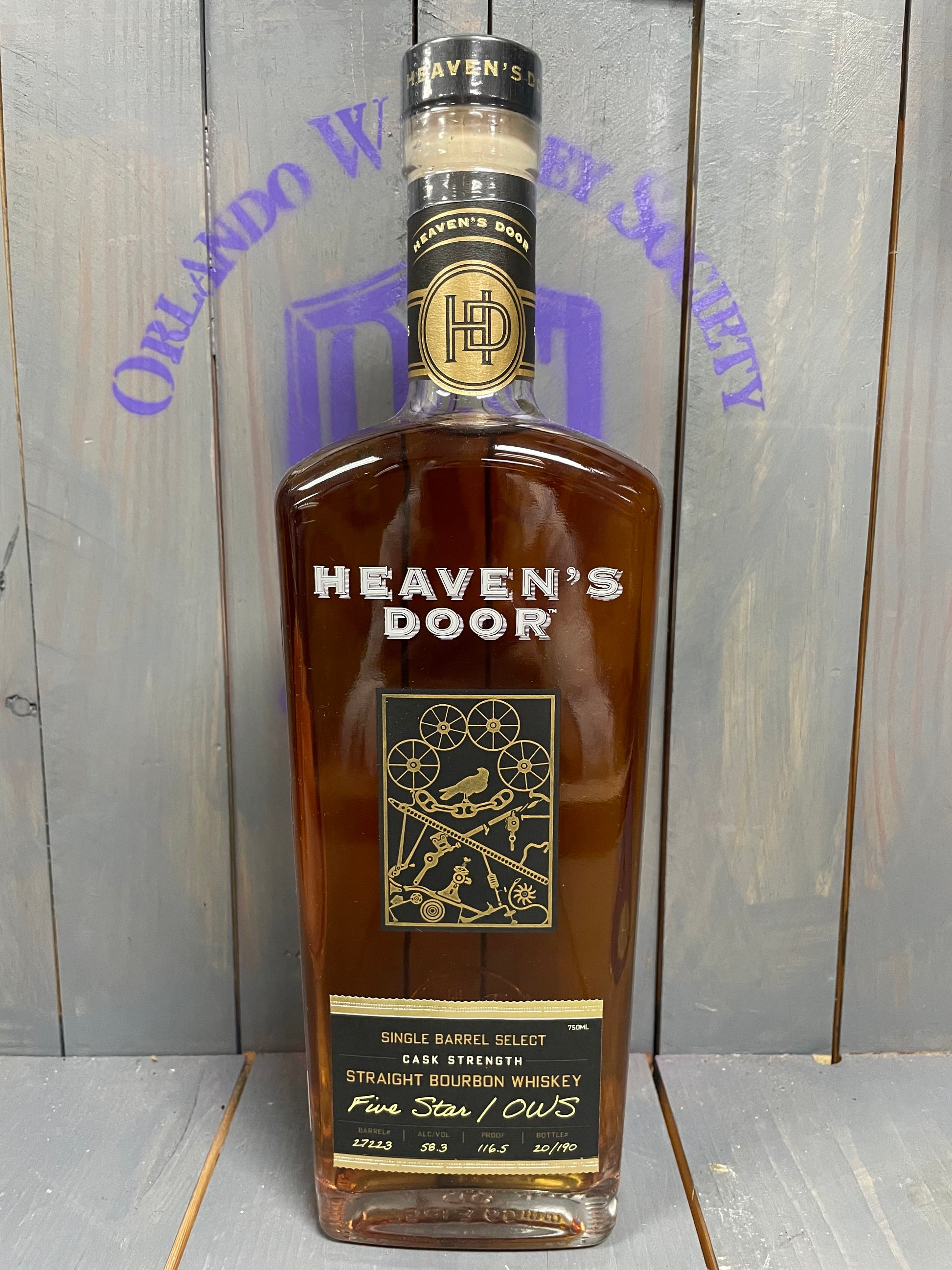 Heaven's Door Single Barrel Select "Five Star / OWS" Cask Strength Straight Bourbon Whiskey