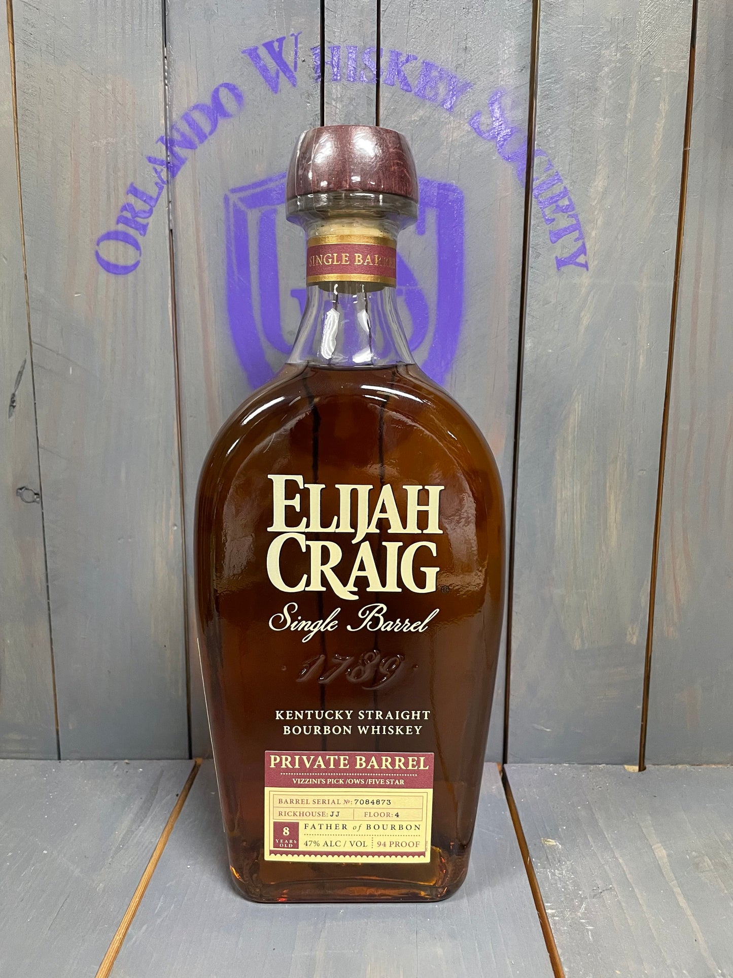 Elijah Craig Single Barrel "Vizzini's Pick / OWS / Five Star" 8 year 94 proof