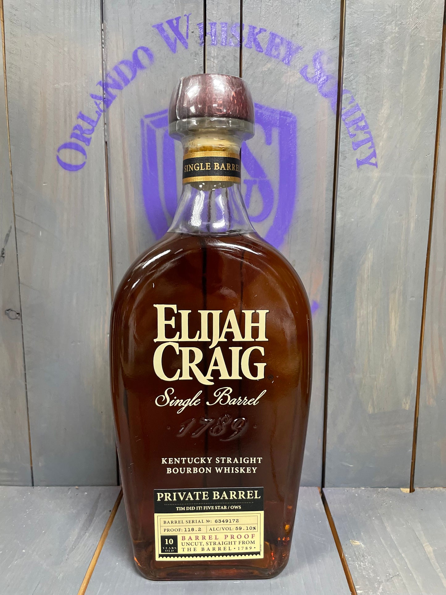 Elijah Craig Barrel Proof 10 Year Single Barrel "Tim Did It! Five Star / OWS" Kentucky Straight Bourbon (Copy)