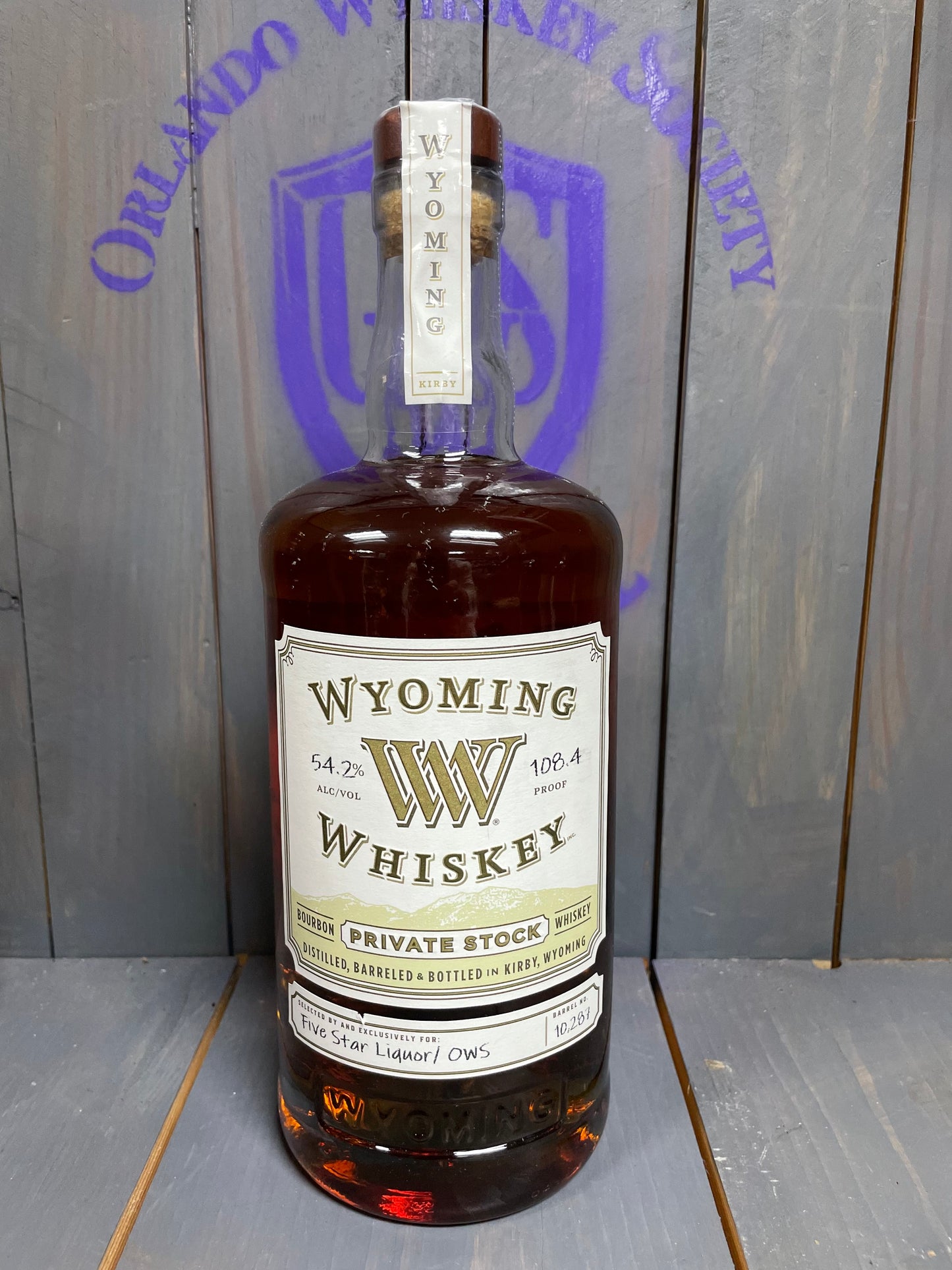 Wyoming Whiskey Private Stock "Five Star Liquor / OWS" Bourbon Whiskey