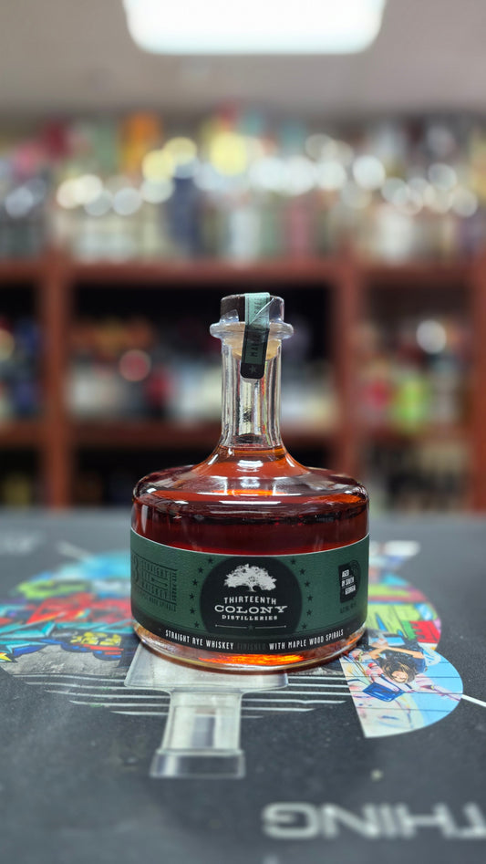 13th Colony Rye Whiskey Finished With Maple Wood Spirals 113 proof